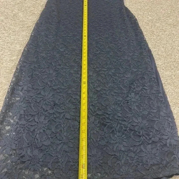 Blu Sage Navy Blue Lace Overlay Dress Size 14W Wedding Cocktail Party - Picture 10 of 11